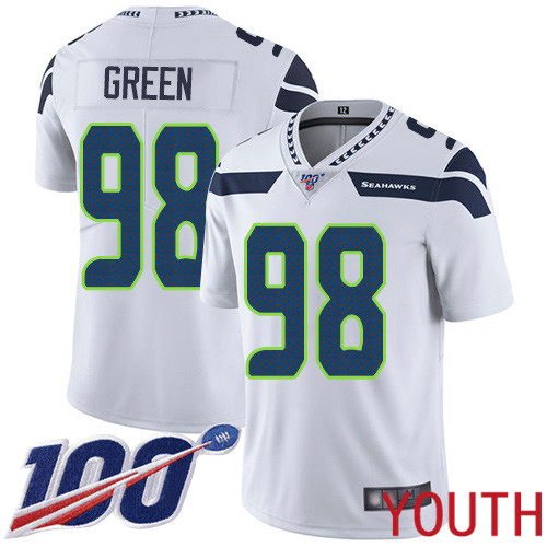 Seattle Seahawks Limited White Youth Rasheem Green Road Jersey NFL Football 98 100th Season Vapor Untouchable